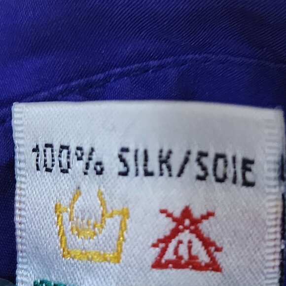 Nino Foriero Purple 100% Silk Button Front Shirt - Picture 5 of 5